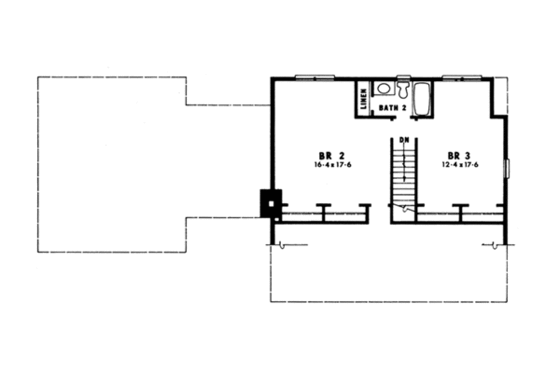 Floor Plan - Upper Floor for Country House Plan #10-226 - 3 bed, 2 bath