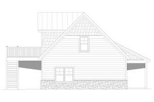 Exterior - Rear Elevation for Cabin House Plan #932-768 - 1 bed, 1 bath