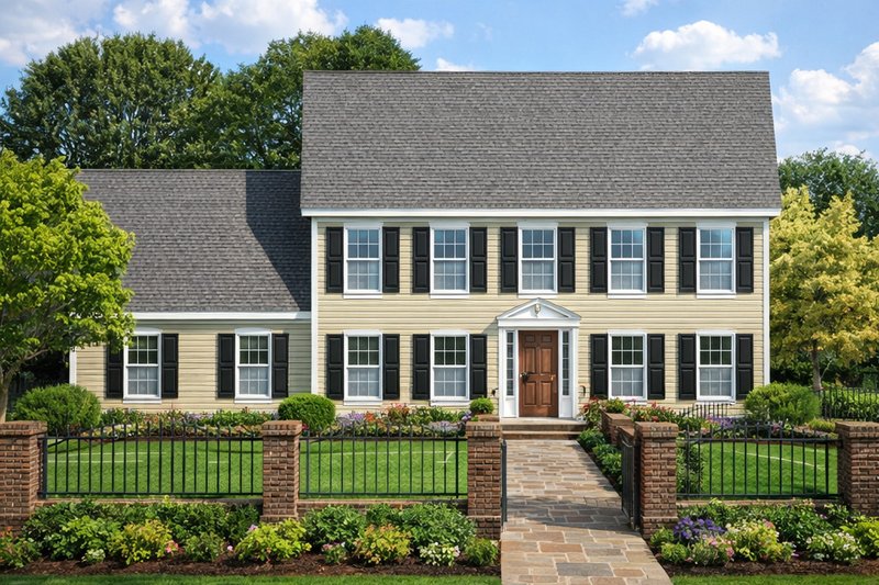 Home Plan - Exterior - Front Elevation 2 for Colonial House Plan #1053-71 - 4 bed, 2.5 bath