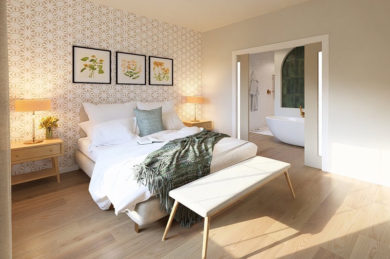 Architectural House Design - Interior - Master Bedroom 1 for Farmhouse House Plan #126-310 - 3 bed, 2.5 bath