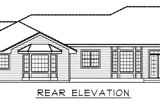 Exterior - Rear Elevation for Southern House Plan #112-166 - 4 bed, 2.5 bath