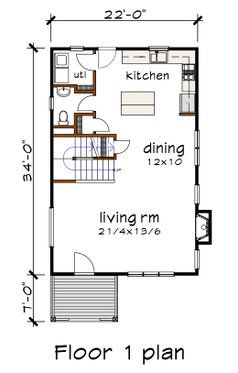 Floor Plan - Main Floor for Modern House Plan #79-321 - 3 bed, 2.5 bath