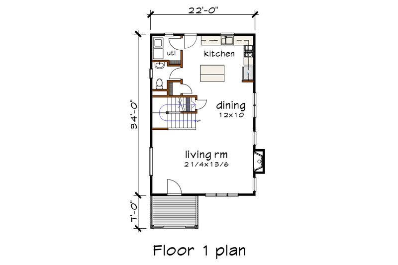 Architectural House Design - Floor Plan - Main Floor for Modern House Plan #79-321 - 3 bed, 2.5 bath