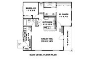 Bungalow Style House Plan - 2 Beds 2 Baths 1188 Sq/Ft Plan #117-1016 