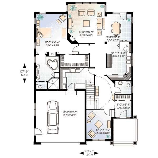 Architectural House Design - European Floor Plan - Main Floor Plan #23-398
