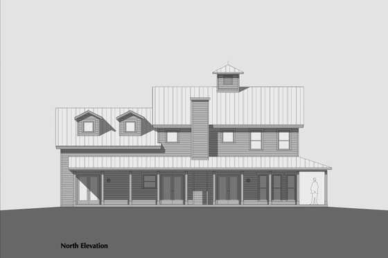 Exterior - Rear Elevation for Country House Plan #531-1 - 3 bed, 2.5 bath