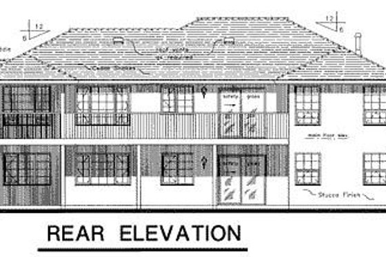 Exterior - Rear Elevation for Ranch House Plan #18-121 - 3 bed, 2 bath