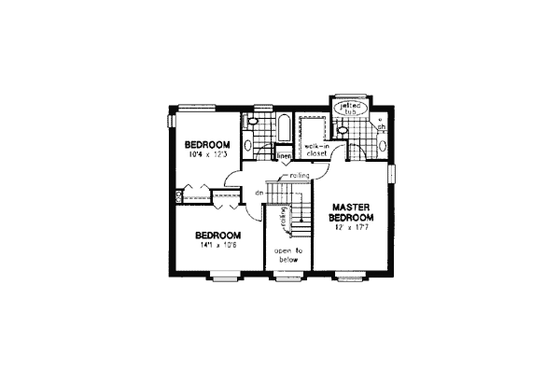Floor Plan - Upper Floor for Country House Plan #18-341 - 3 bed, 2.5 bath