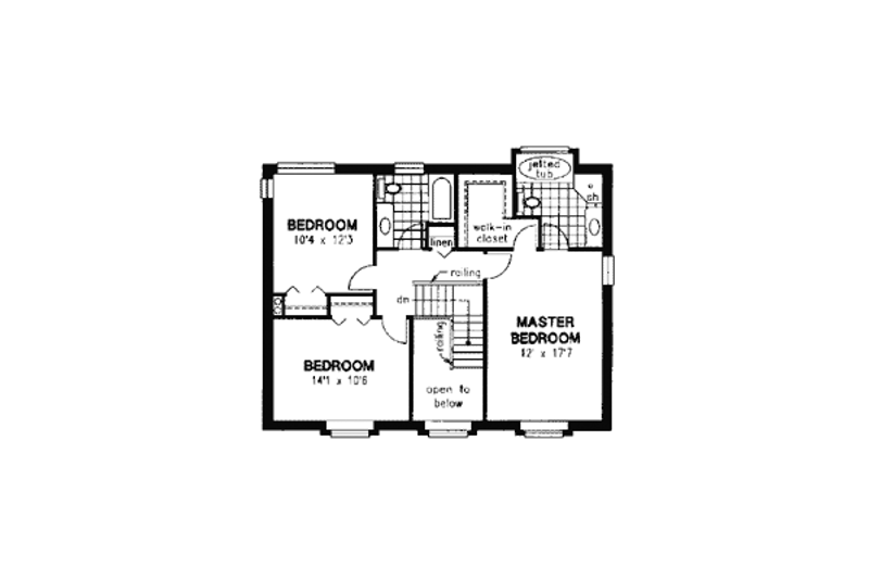 Home Plan - Floor Plan - Upper Floor for Country House Plan #18-341 - 3 bed, 2.5 bath