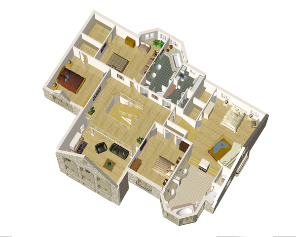 European Floor Plan - Upper Floor Plan #25-4675