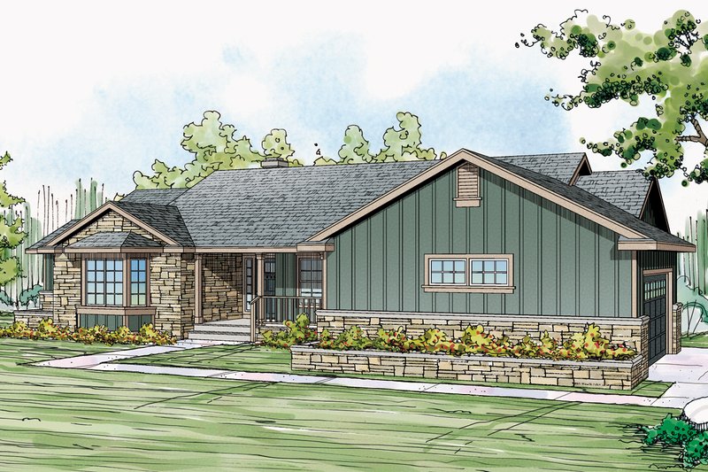 Home Plan - Ranch Exterior - Front Elevation Plan #124-1073