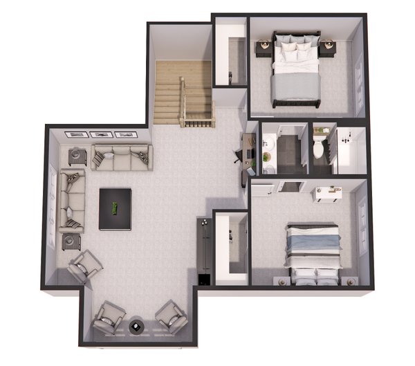 Bungalow Floor Plan - Upper Floor Plan #51-1340