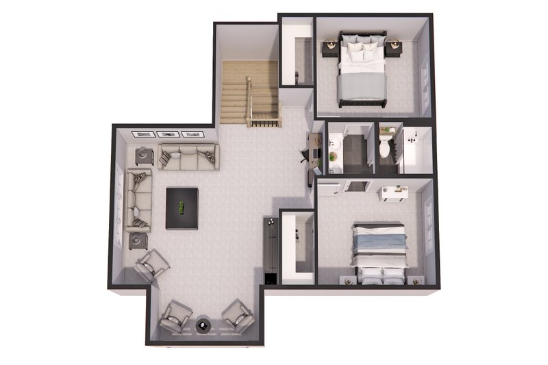Dream House Plan - Floor Plan - Upper Floor 1 for Bungalow House Plan #51-1340 - 4 bed, 3 bath
