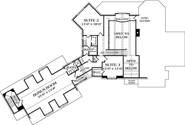 Architectural House Design - European Floor Plan - Upper Floor Plan #453-42