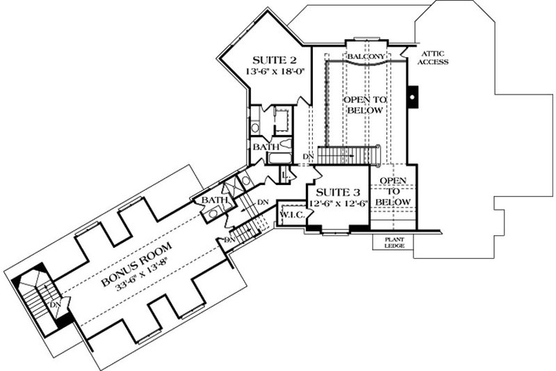 Dream House Plan - Floor Plan - Upper Floor for European House Plan #453-42 - 3 bed, 4.5 bath