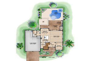 Floor Plan - Main Floor for Beach House Plan #27-517 - 3 bed, 4 bath