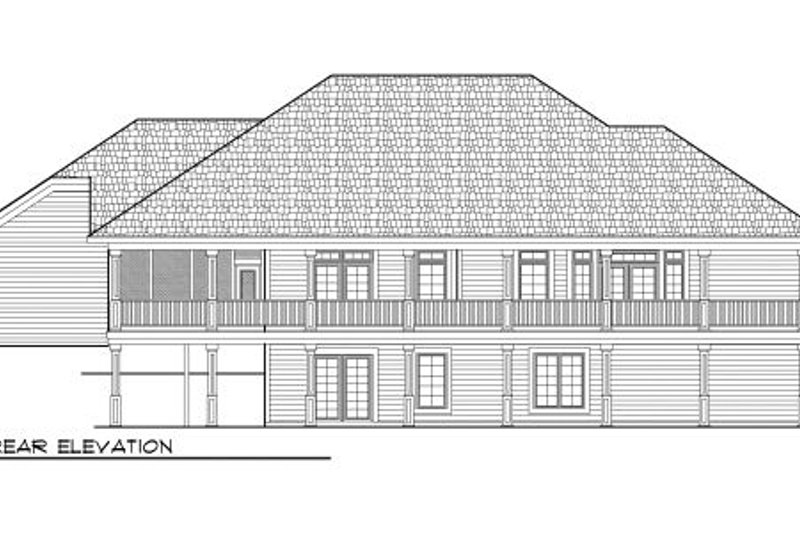 Home Plan - Exterior - Rear Elevation for Bungalow House Plan #70-980 - 4 bed, 3.5 bath