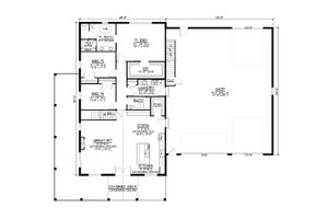 Floor Plan - Main Floor for Barndominium House Plan #1064-216 - 4 bed, 3 bath