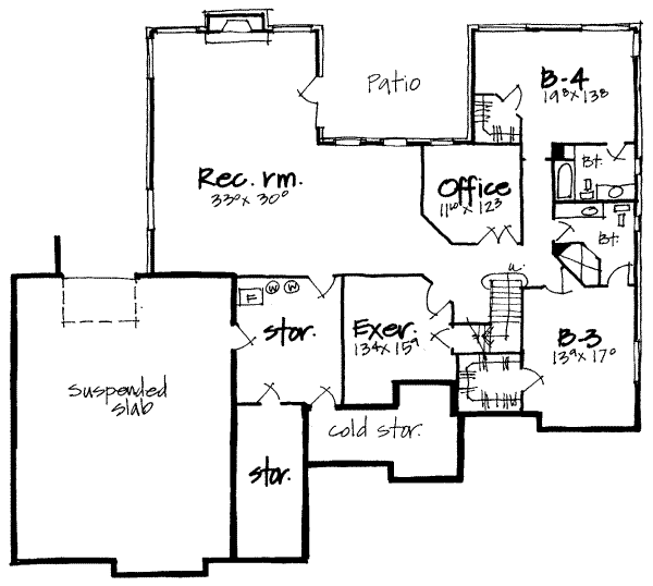 European Floor Plan - Lower Floor Plan #308-232