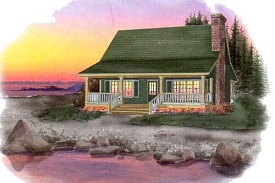 Exterior - Front Elevation for Cottage House Plan #409-107 - 3 bed, 2 bath