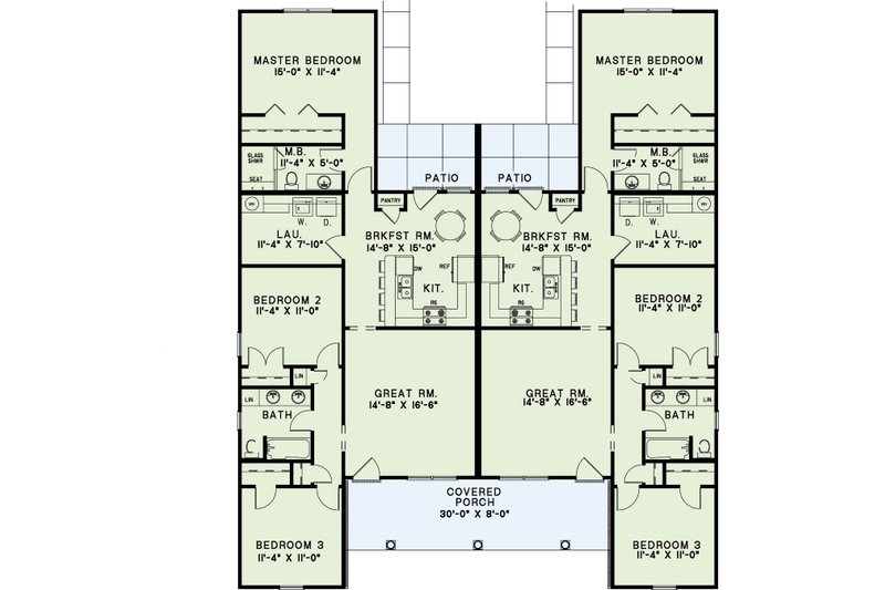 Home Plan - Floor Plan - Main Floor for Country House Plan #17-3470 - 3 bed, 2 bath