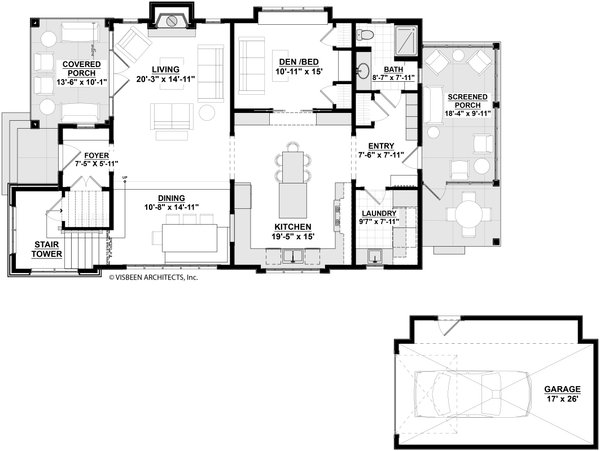 House Blueprint - Cottage Floor Plan - Main Floor Plan #928-402