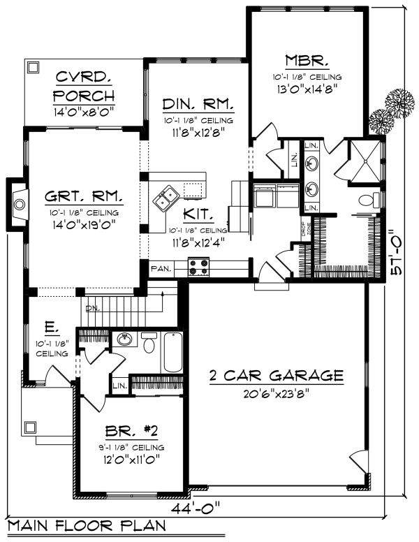 Architectural House Design - Craftsman Floor Plan - Main Floor Plan #70-1262