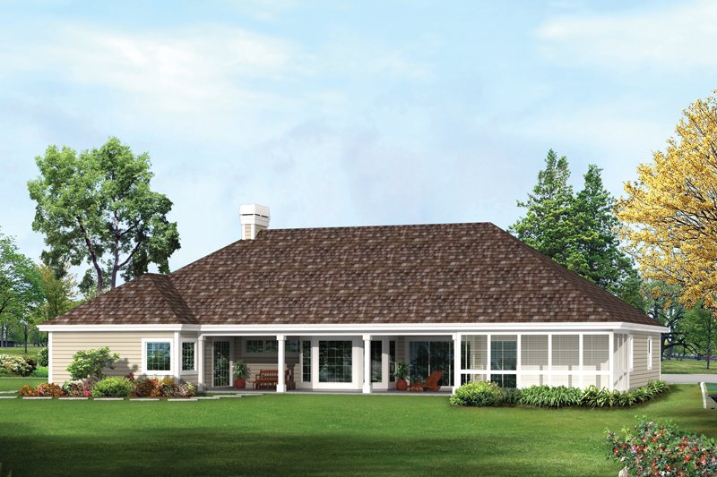Home Plan - Exterior - Rear Elevation for Country House Plan #57-689 - 3 bed, 2.5 bath