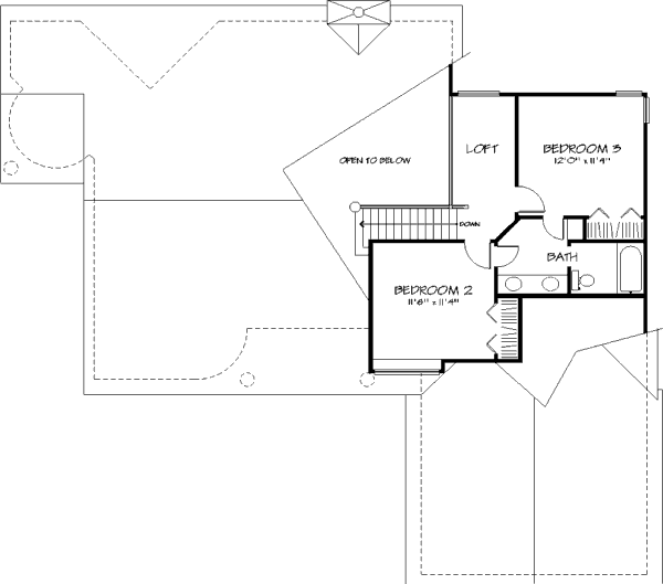 Traditional Floor Plan - Upper Floor Plan #320-403