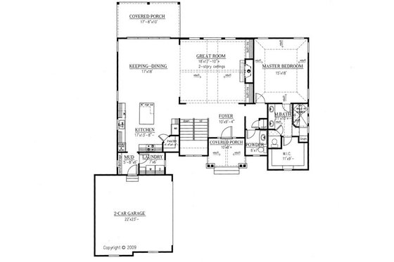Floor Plan - Main Floor for Traditional House Plan #437-54 - 3 bed, 2.5 bath
