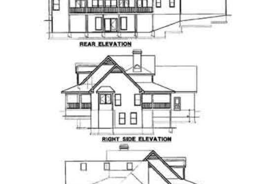 Exterior - Rear Elevation for Farmhouse House Plan #67-137 - 3 bed, 4 bath
