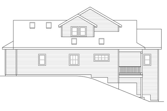 Exterior - Rear Elevation for Country House Plan #124-1060 - 3 bed, 2.5 bath