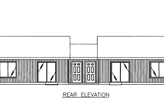 Exterior - Rear Elevation for Traditional House Plan #117-309 - 3 bed, 2 bath