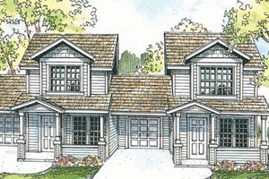 Cottage Exterior - Front Elevation Plan #124-805