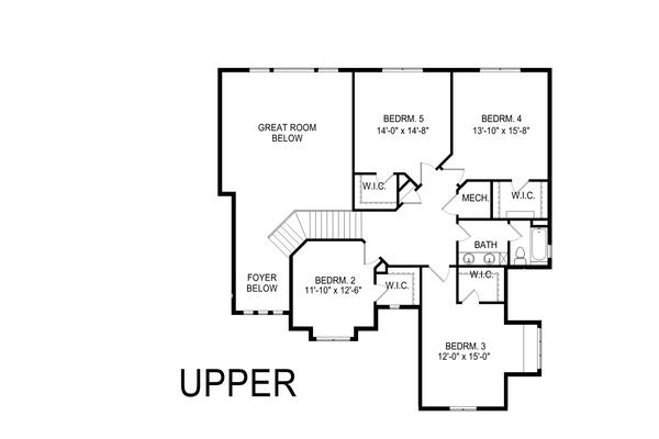 Craftsman Floor Plan - Upper Floor Plan #920-104