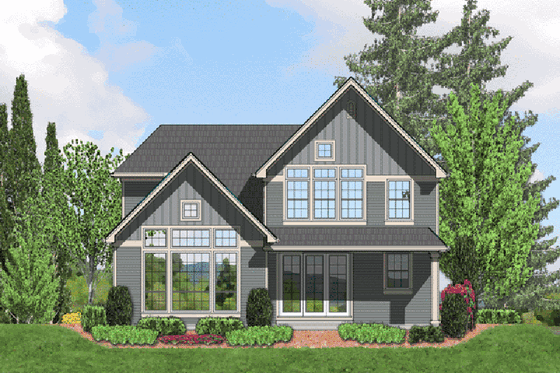 Exterior - Rear Elevation for Traditional House Plan #48-522 - 3 bed, 2.5 bath