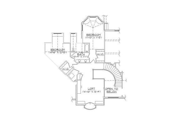 Floor Plan - Upper Floor for European House Plan #5-415 - 5 bed, 4 bath