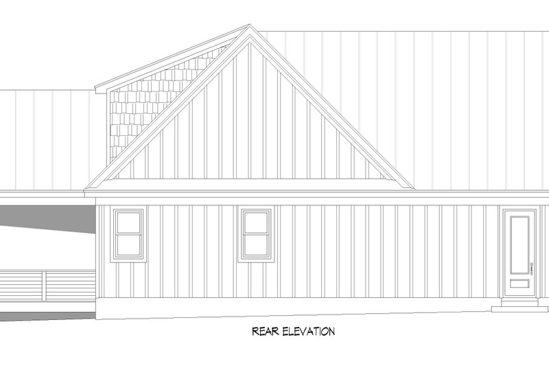 House Blueprint - Exterior - Rear Elevation for Country House Plan #932-1454 - 3 bed, 2.5 bath