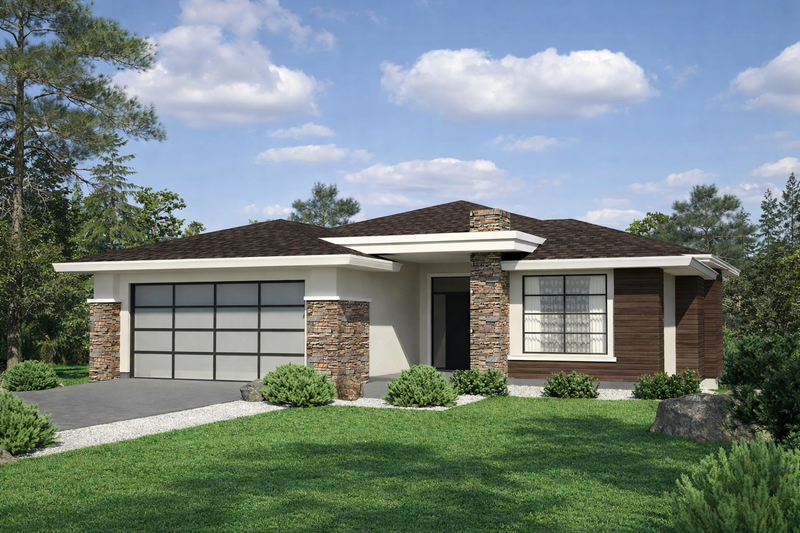 Prairie Style House Plan - 2 Beds 2 Baths 1726 Sq/Ft Plan #1100-12 Exterior