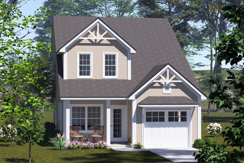 House Blueprint - Cottage Exterior - Front Elevation Plan #513-2345