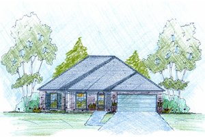 Southern Exterior - Front Elevation Plan #36-498