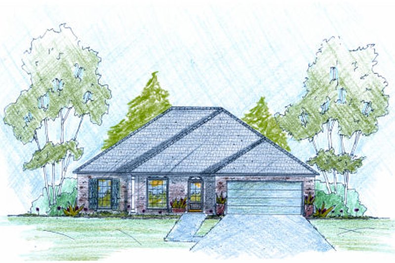 Home Plan - Southern Exterior - Front Elevation Plan #36-498