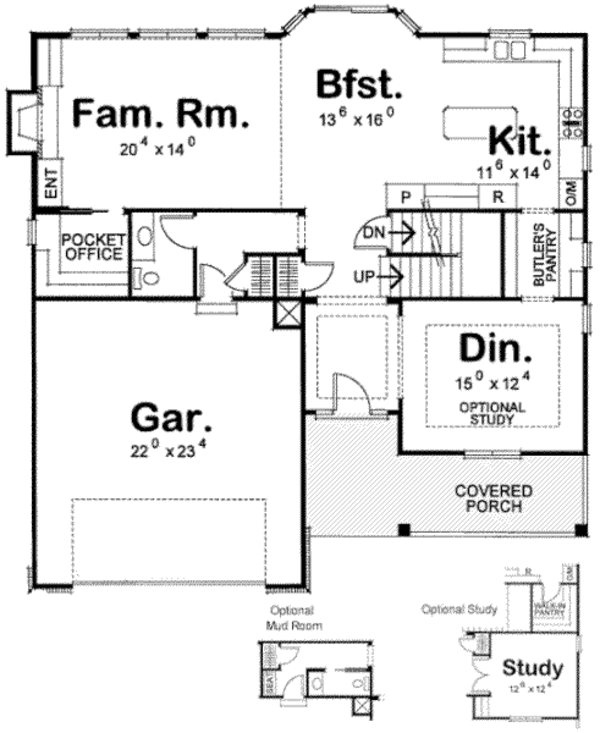 House Design - Country Floor Plan - Main Floor Plan #20-1665