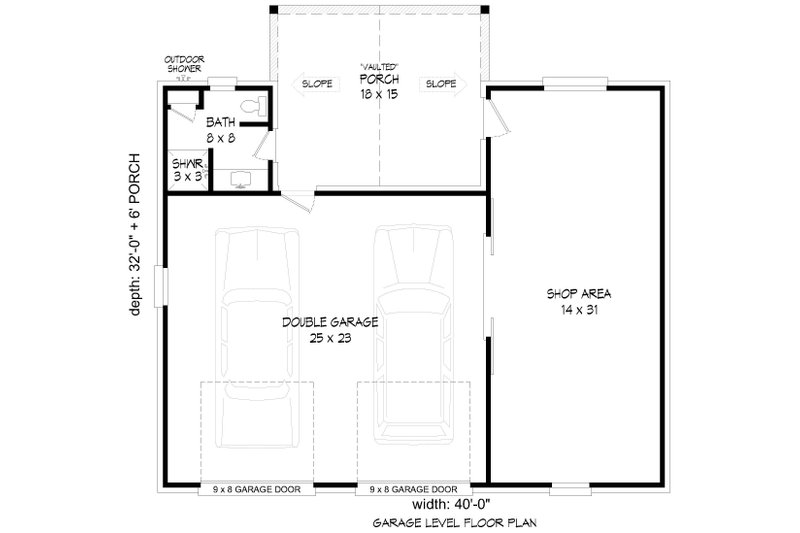 Home Plan - Floor Plan - Main Floor for Country House Plan #932-1271, 1 bath