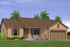 Ranch Exterior - Front Elevation Plan #116-303