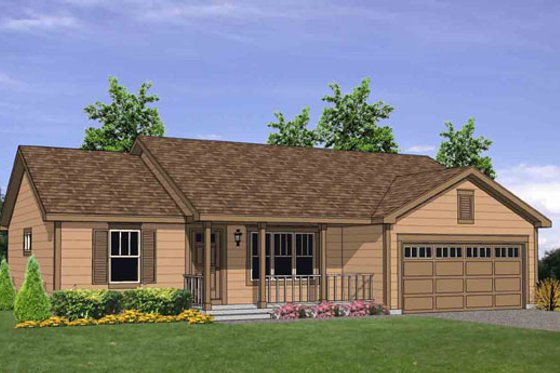Exterior - Front Elevation for Ranch House Plan #116-303 - 3 bed, 2 bath