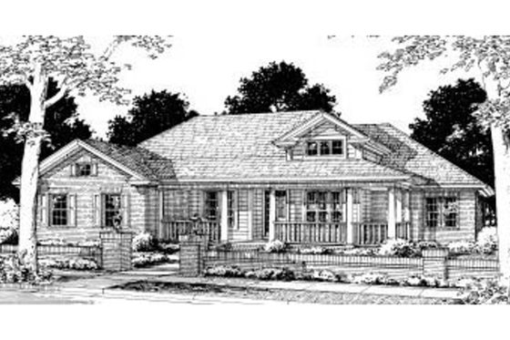 Exterior - Front Elevation 3 for Traditional House Plan #20-315 - 4 bed, 2 bath