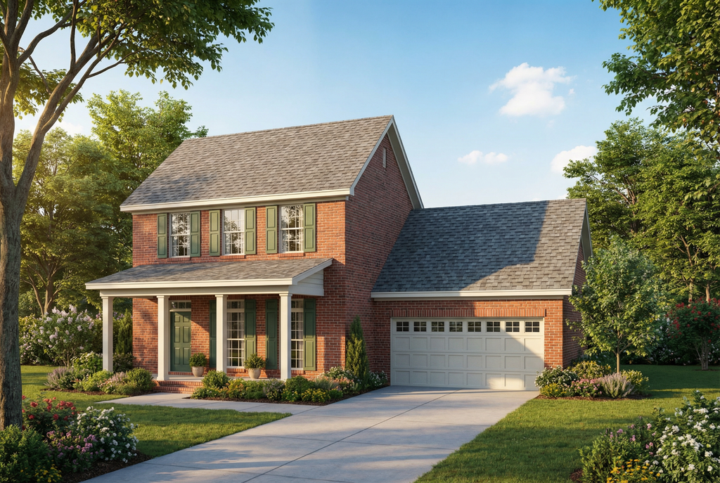 Exterior - Front Elevation 2 for Traditional House Plan #17-264 - 3 bed, 2.5 bath