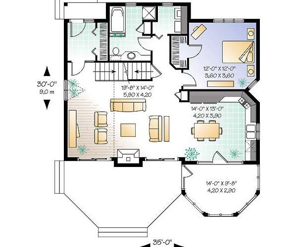 Architectural House Design - Country Floor Plan - Main Floor Plan #23-2042