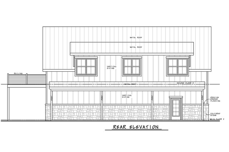 House Plan Design - Exterior - Rear Elevation 1 for Barndominium House Plan #20-2554 - 2 bed, 1 bath